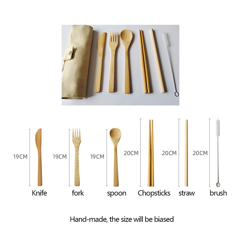 Travel Cutlery | Forks, Spoons & Knives Set | Bamboo Eco